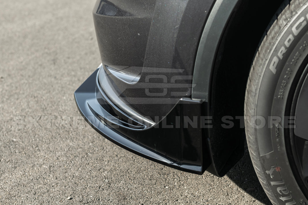 For 2025-Present Tesla Model Y Track Style 4 Pcs Front Bumper Lip Splitter