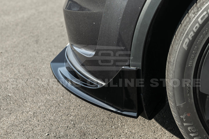 For 2025-Present Tesla Model Y Track Style 4 Pcs Front Bumper Lip Splitter