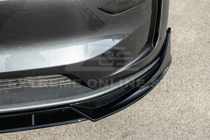 For 2025-Present Tesla Model Y Track Style 4 Pcs Front Bumper Lip Splitter