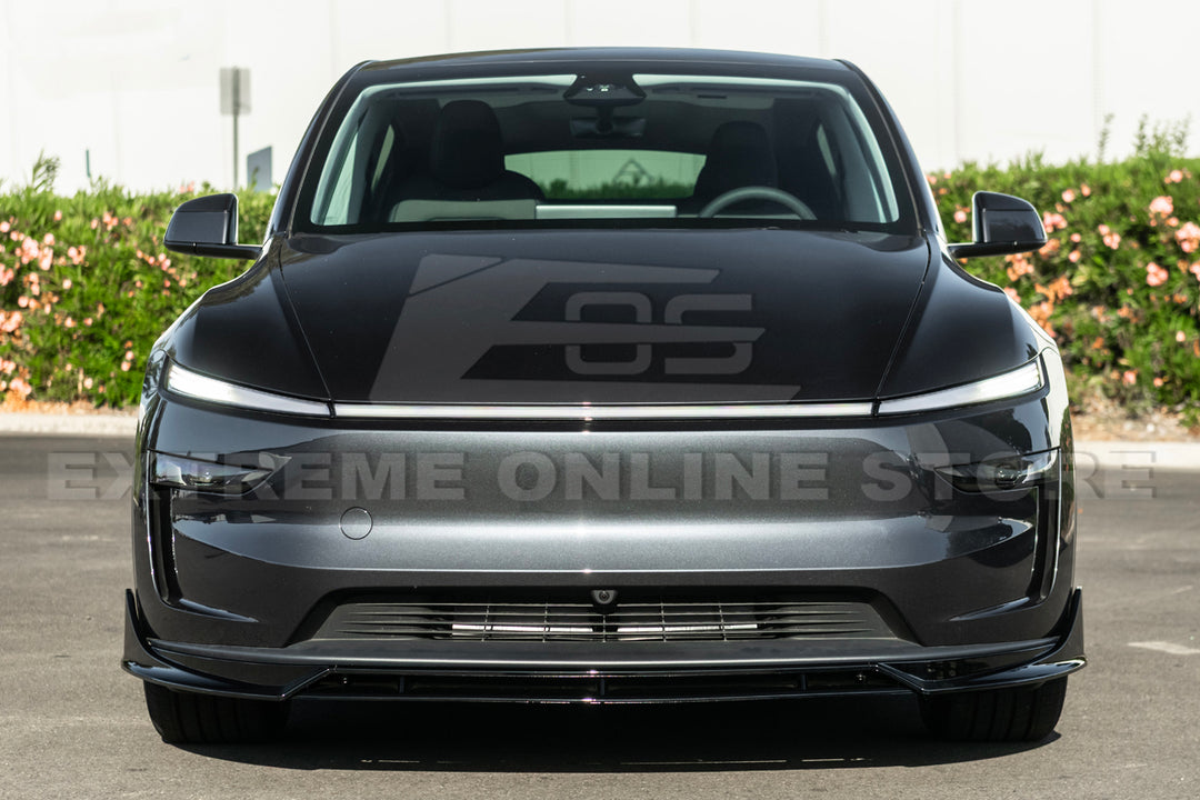 For 2025-Present Tesla Model Y Track Style 4 Pcs Front Bumper Lip Splitter